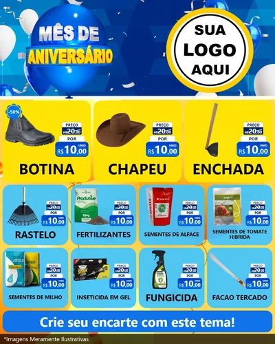 Modelo de Rede Social para Feed Instagram com o tema Mês de Aniversário para Agropecuária