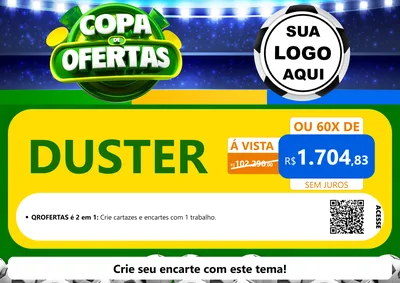 Modelo de Cartaz para Cartaz A4 Horizontal com o tema Copa de Ofertas para Concessionaria de Carros