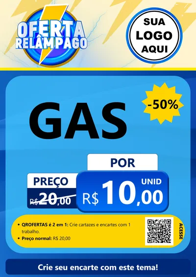 Modelo de Cartaz para Cartaz A4 Vertical com o tema Oferta Relâmpago para Água e gás