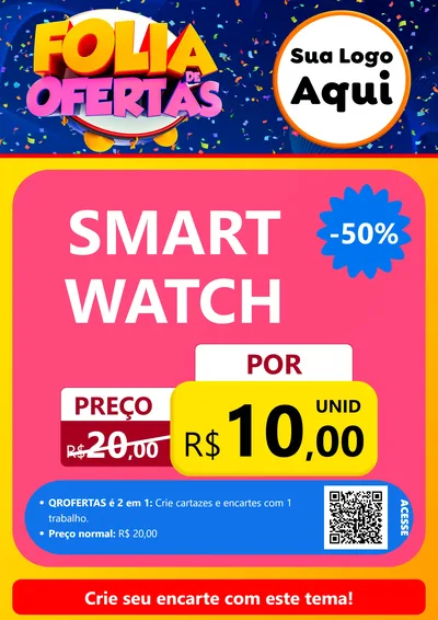 Modelo de Cartaz para Cartaz A4 Vertical com o tema Folia de Ofertas para Informática