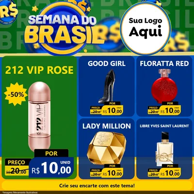 Modelo de Rede Social para Feed Facebook com o tema Semana Do Brasil para Perfumes