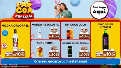 Modelo de TV para TV Horizontal com o tema Páscoa Especial para Distribuidora de bebidas