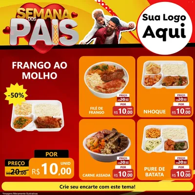 Modelo de Rede Social para Feed Facebook com o tema Semana Dos Pais para Restaurante