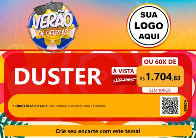Modelo de Cartaz para Cartaz A4 Horizontal com o tema Verão de Ofertas para Concessionaria de Carros