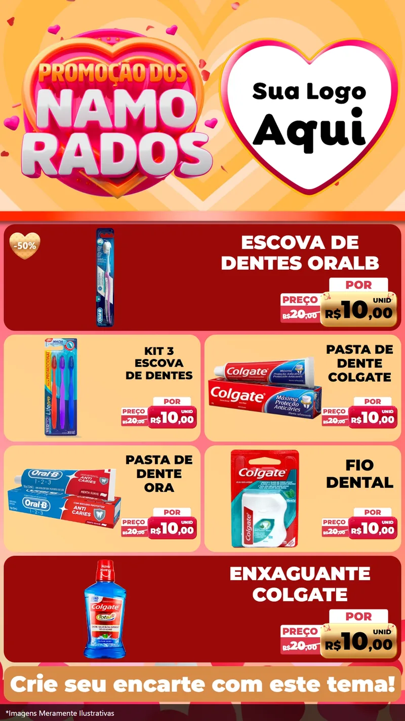 Modelo de TV para TV Vertical com o tema Promoção dos Namorados para Higiene Pessoal
