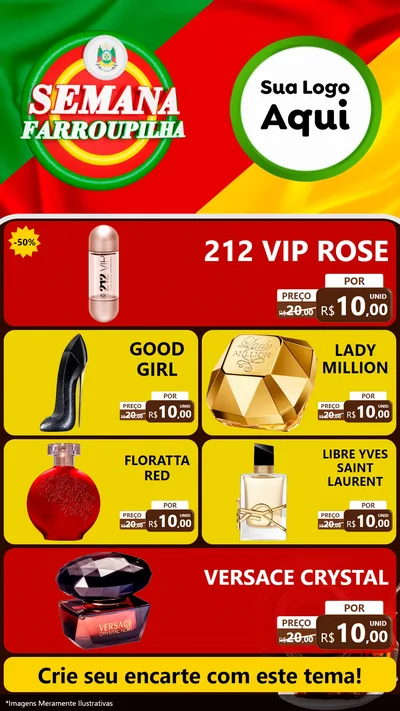 Modelo de TV para TV Vertical com o tema Semana Farroupilha para Perfumes