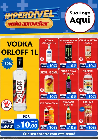 Modelo de Encarte para Encarte A4 Vertical com o tema Imperdível para Distribuidora de bebidas
