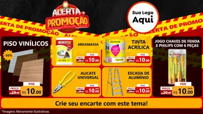 Modelo de TV para TV Horizontal com o tema Alerta de Promoção para Material para Construção