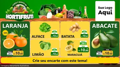Modelo de TV para TV Horizontal com o tema Terça e Quarta do Hortifruti para Hortifrúti