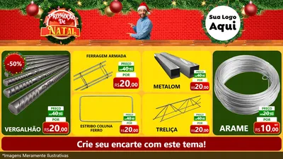Modelo de TV para TV Horizontal com o tema Promoção de Natal para Ferragens