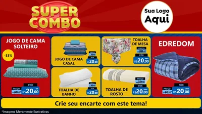 Modelo de TV para TV Horizontal com o tema Super Combo para Cama, Mesa e Banho