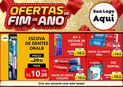 Modelo de Encarte para Encarte A4 Horizontal com o tema Ofertas de Fim de Ano para Higiene Pessoal