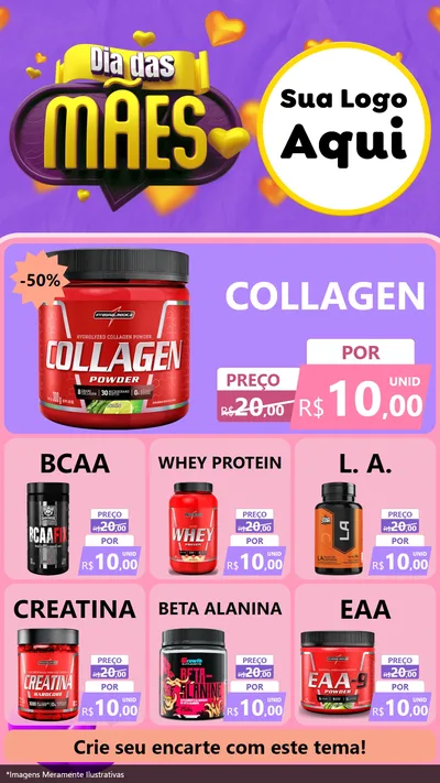 Modelo de Rede Social para Stories com o tema Dia das Mães para Suplementos alimentares