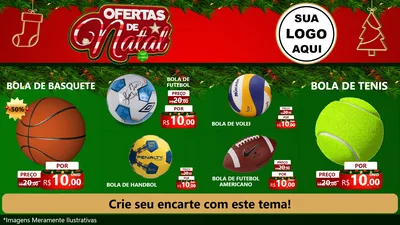 Modelo de TV para TV Horizontal com o tema Ofertas de Natal para Artigos Esportivos
