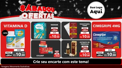Modelo de TV para TV Horizontal com o tema Sabadou de Ofertas para Farmácia