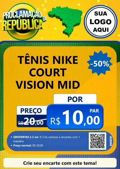 Modelo de Cartaz para Cartaz A4 Vertical com o tema Proclamação da República para Calçados