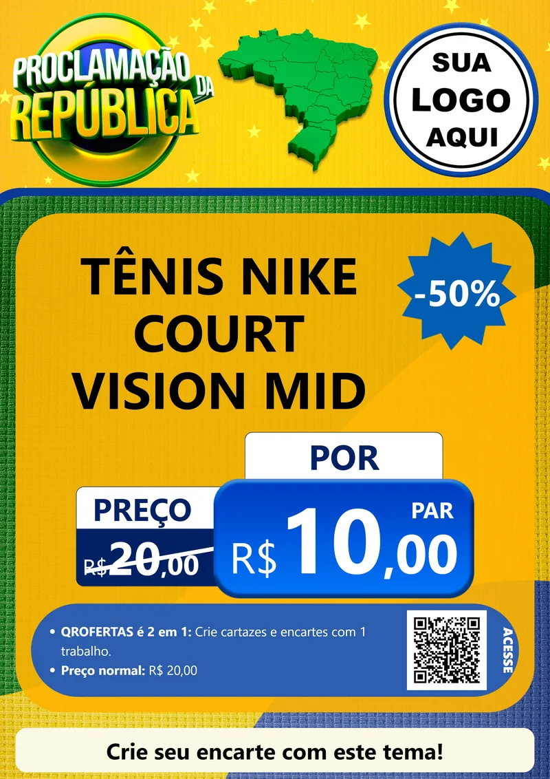 Modelo de Cartaz para Cartaz A4 Vertical com o tema Proclamação da República para Calçados