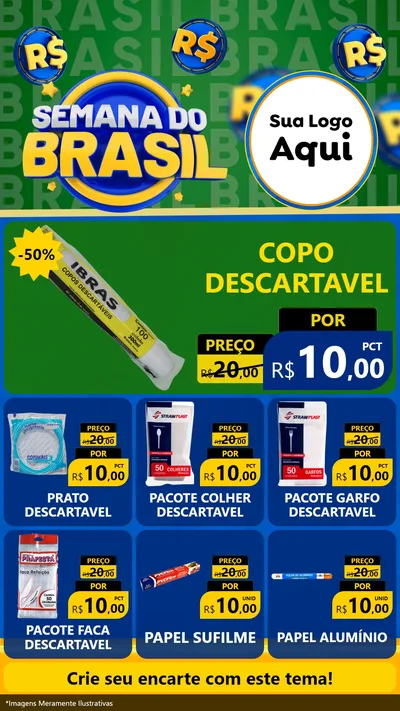 Modelo de Rede Social para Stories com o tema Semana Do Brasil para Embalagens