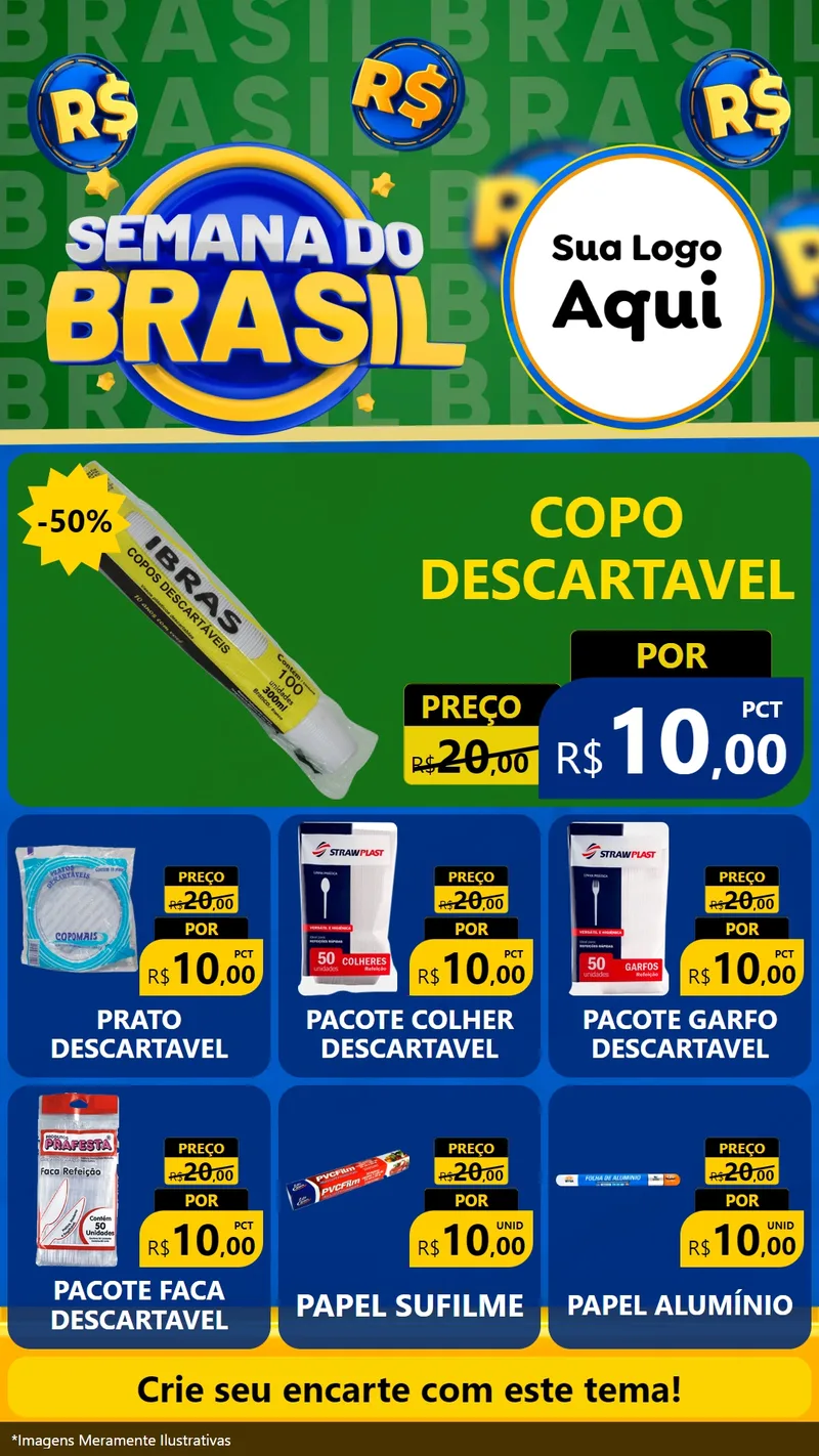 Modelo de Rede Social para Stories com o tema Semana Do Brasil para Embalagens