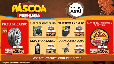 Modelo de TV para TV Horizontal com o tema Páscoa Premiada para Auto peças
