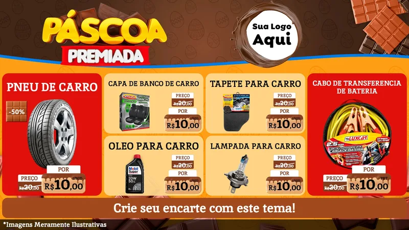 Modelo de TV para TV Horizontal com o tema Páscoa Premiada para Auto peças