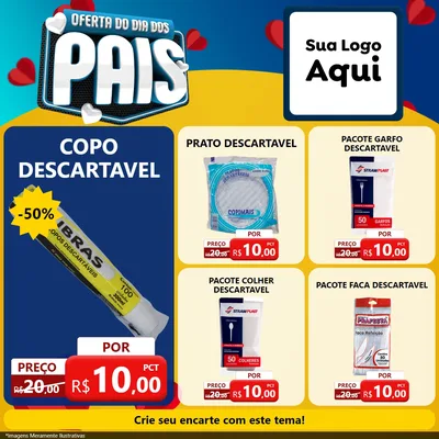 Modelo de Rede Social para Feed Facebook com o tema Oferta Do Dia Dos Pais para Embalagens