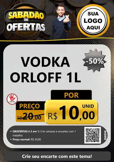 Modelo de Cartaz para Cartaz A4 Vertical com o tema Sabadão de Ofertas para Distribuidora de bebidas
