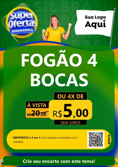Modelo de Cartaz para Cartaz A4 Vertical com o tema Super Ofertas de Independência para Móveis e Eletro