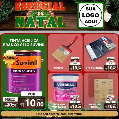 Modelo de Rede Social para Feed Facebook com o tema Especial de Natal para Tintas e Ferramentas