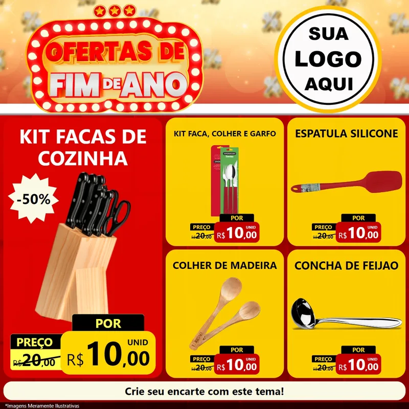 Modelo de Rede Social para Feed Facebook com o tema Ofertas de Fim de Ano para Utilidades Domésticas