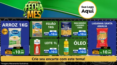 Modelo de TV para TV Horizontal com o tema Operação Fecha Mês para Supermercado