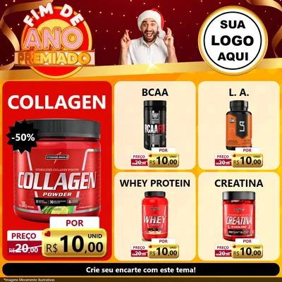 Modelo de Rede Social para Feed Facebook com o tema Fim de Ano Premiado para Suplementos alimentares