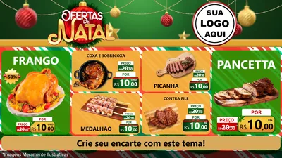 Modelo de TV para TV Horizontal com o tema Ofertas de Natal para Assados