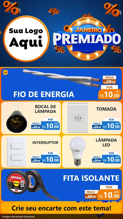 Modelo de TV para TV Vertical com o tema Janeiro Premiado para Materiais Elétricos