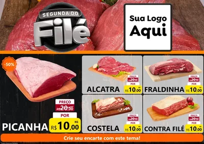 Modelo de Encarte para Encarte A4 Horizontal com o tema Segunda do Filé para Açougue