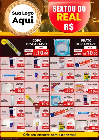 Modelo de Encarte para Encarte A4 Vertical com o tema Sextou do Real para Embalagens