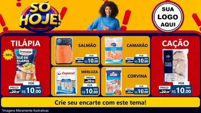 Modelo de TV para TV Horizontal com o tema Só Hoje! para Peixaria
