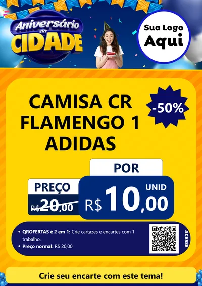 Modelo de Cartaz para Cartaz A4 Vertical com o tema Aniversário da Cidade para Roupas e acessórios