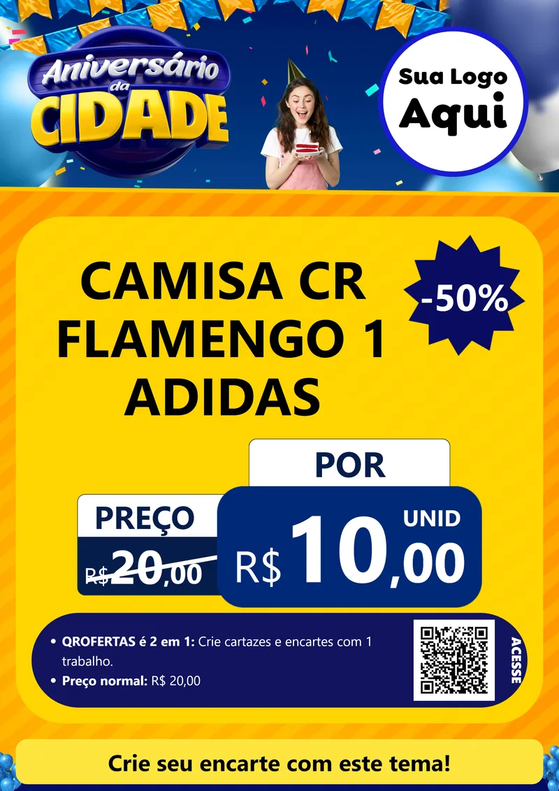 Modelo de Cartaz para Cartaz A4 Vertical com o tema Aniversário da Cidade para Roupas e acessórios