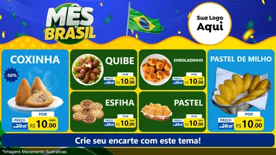 Modelo de TV para TV Horizontal com o tema Mês do Brasil para Salgadaria
