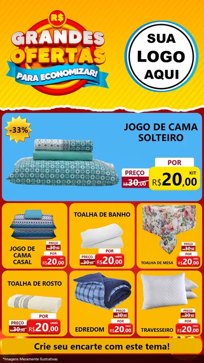 Modelo de Rede Social para Stories com o tema Grandes Ofertas Para Economizar! para Cama, Mesa e Banho