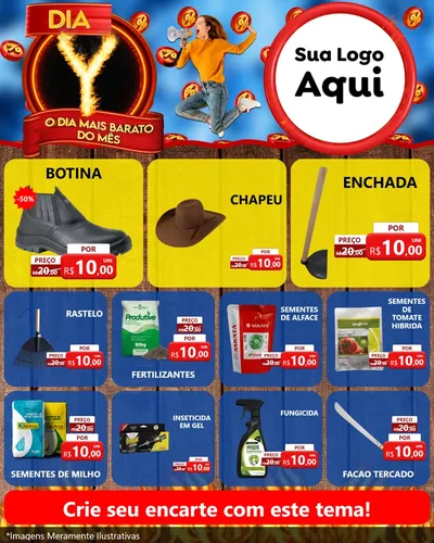 Modelo de Rede Social para Feed Instagram com o tema Dia Y - O Dia Mais Barato Do Mês para Agropecuária
