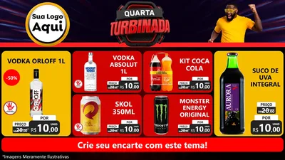 Modelo de TV para TV Horizontal com o tema Quarta Turbinada para Distribuidora de bebidas