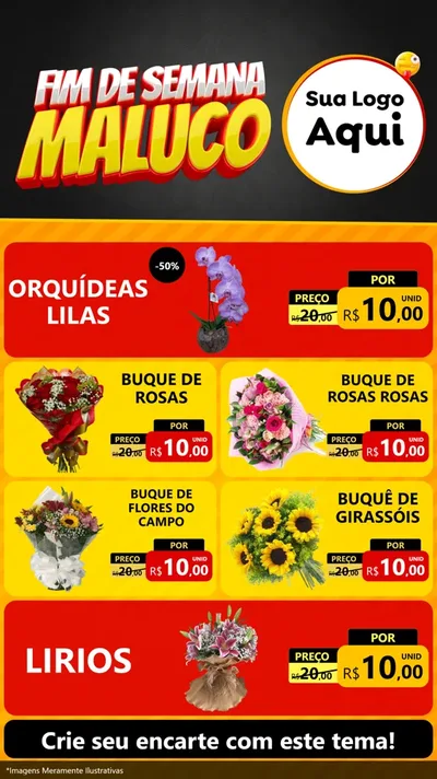 Modelo de TV para TV Vertical com o tema Final de Semana Maluco para Floricultura e jardim
