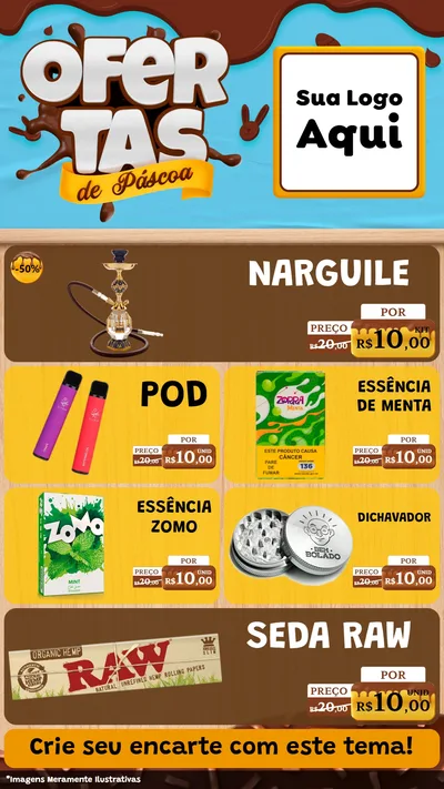 Modelo de TV para TV Vertical com o tema Ofertas de Páscoa para Tabacaria