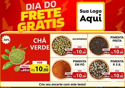 Modelo de Encarte para Encarte A4 Horizontal com o tema Dia do Frete Grátis para Produtos Naturais