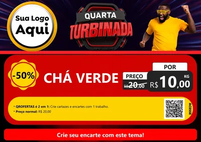 Modelo de Cartaz para Cartaz A4 Horizontal com o tema Quarta Turbinada para Produtos Naturais