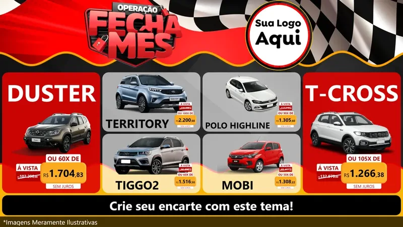 Modelo de TV para TV Horizontal com o tema Operação Fecha Mês - Auto Moto para Concessionaria de Carros