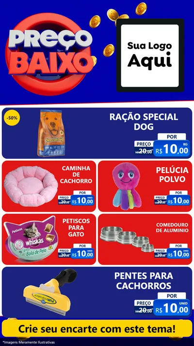 Modelo de TV para TV Vertical com o tema Preço Baixo para Pet Shop