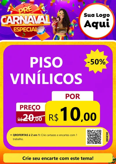 Modelo de Cartaz para Cartaz A4 Vertical com o tema Pré-Carnaval Especial para Material para Construção